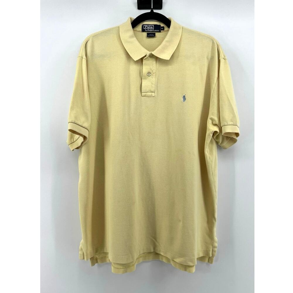 Vintage Polo Ralph Lauren Polo Shirt Men's Size XL Yellow 90s Preppy